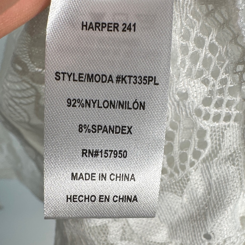 Harper 241 White Floral Lace Cardigan Cover Up Boho Plus Size 3X Chic - Picture 7 of 10